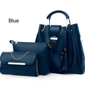 Women’s PU Leather Plain Hand Bag Set