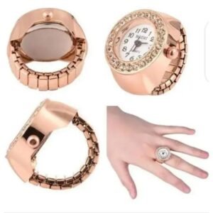 Women’s Rose Gold Wristwatch with Crystal Bezel & Adjustable Strap