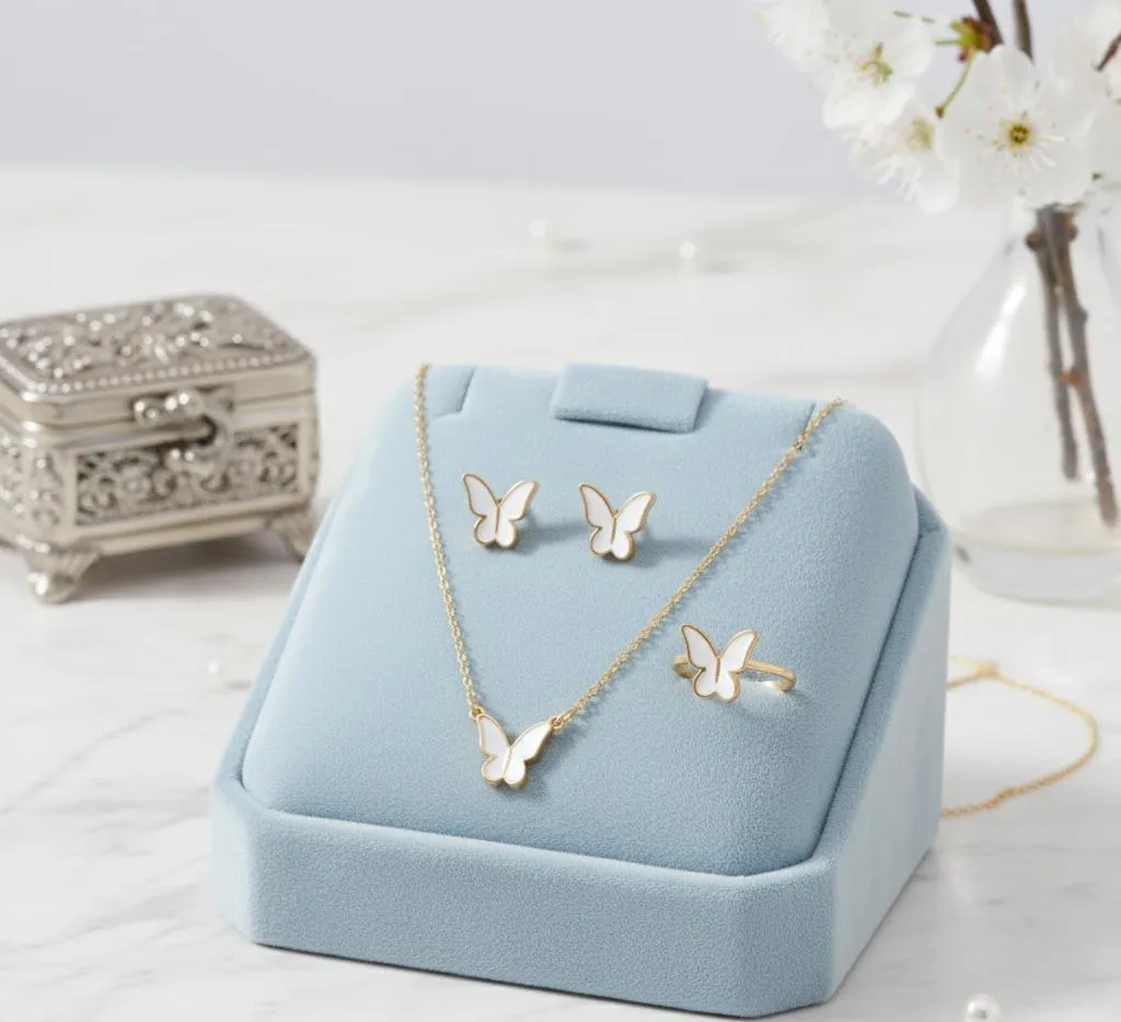 Silver Plated Zircon Pendant Set for Women