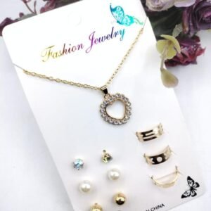 7-Piece Modern Pendant Set for Women with Zircon Earrings