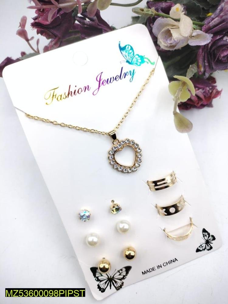7-Piece Modern Pendant Set for Women with Zircon Earrings