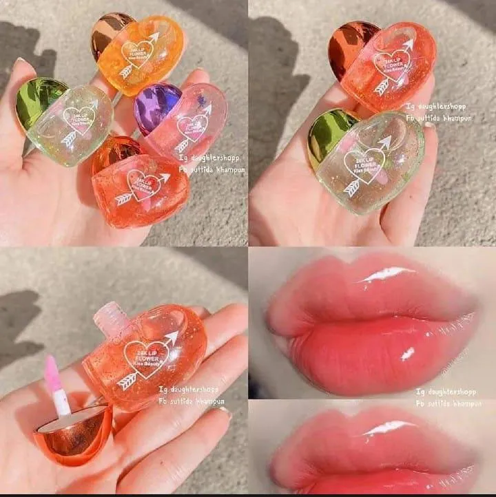 Heart Shaped Glossy Lip Gloss Plumping Non-Sticky
