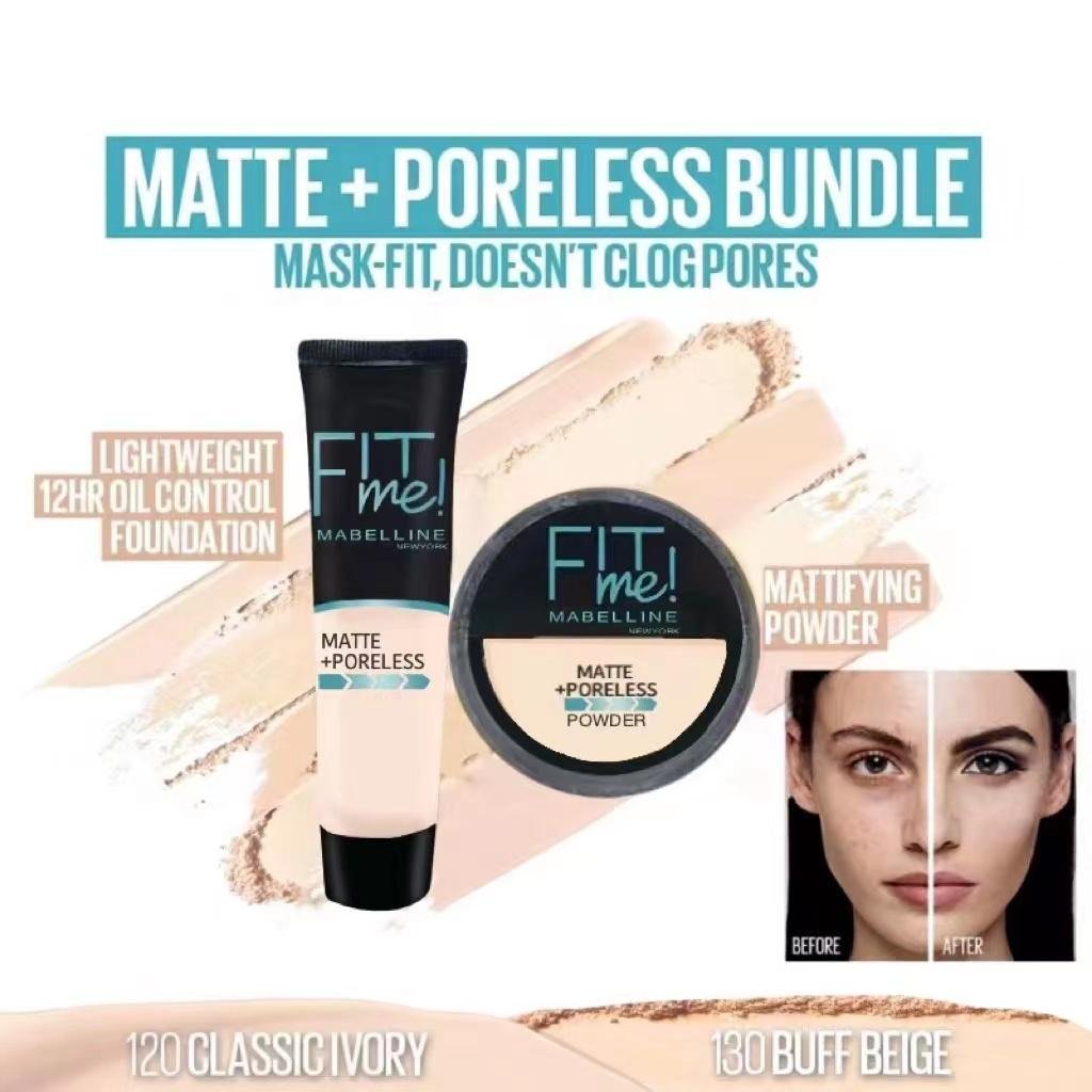 Maybelline Fit Me Matte Poreless Foundation & Powder Set