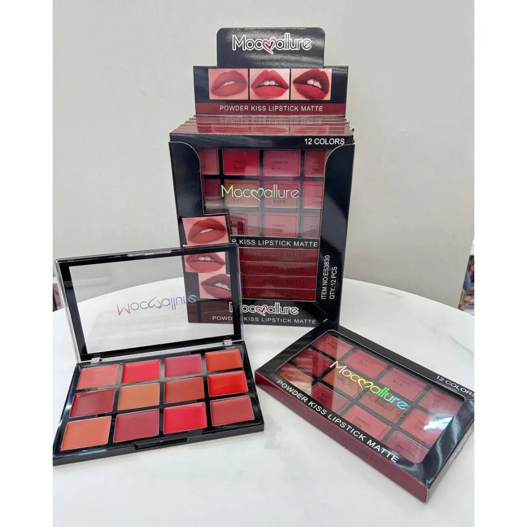 Mocallure 12-Color Lip Palette Velvet Glossy Long Lasting